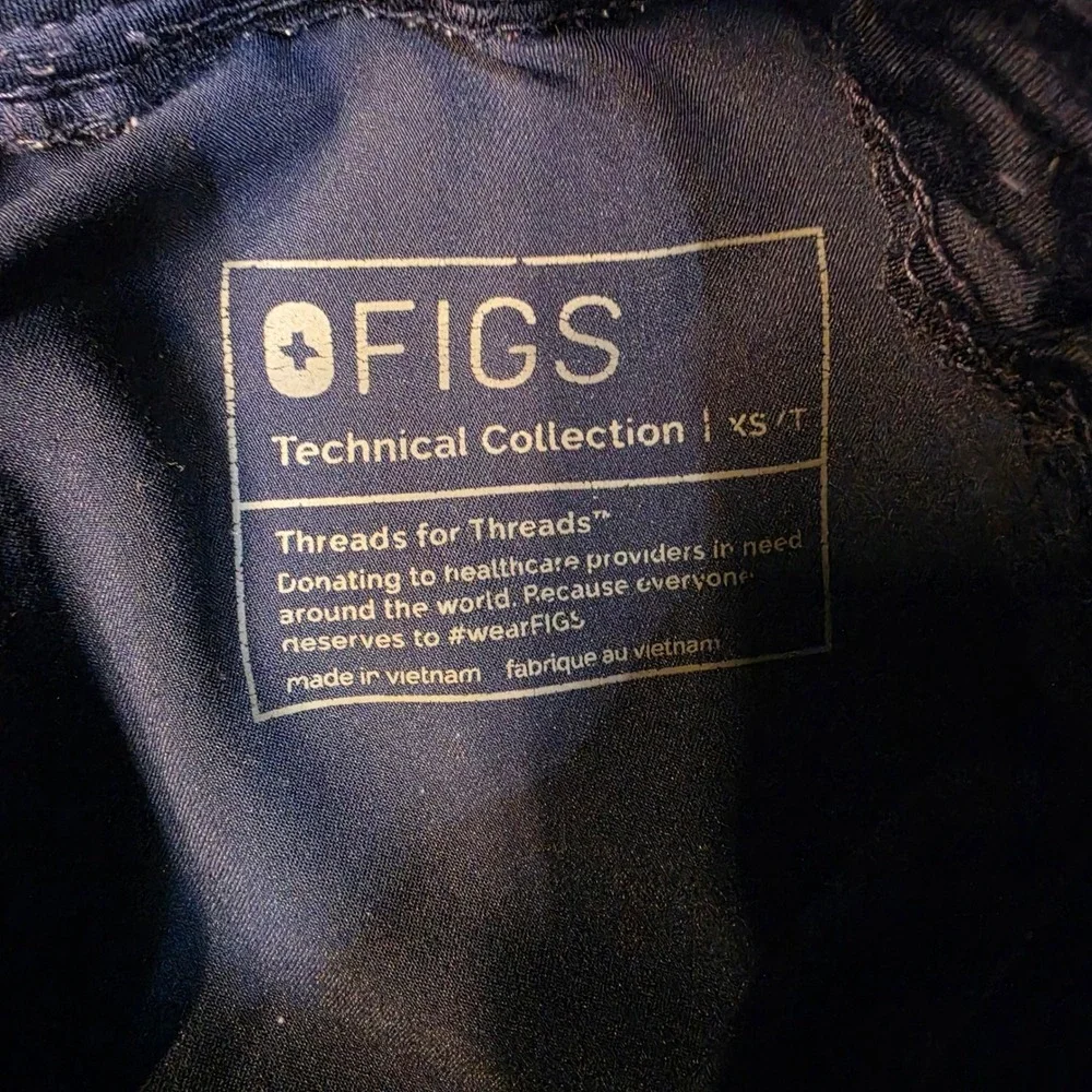 FIGS Zamora High Waisted Jogger Scrub Pant Navy Blue XS Tall Technical Coll‎